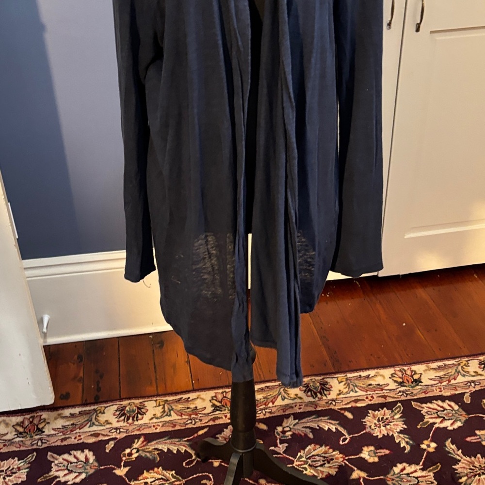 J. Jill Navy Open Drape Lightweight Cardigan - Picture 5 of 8